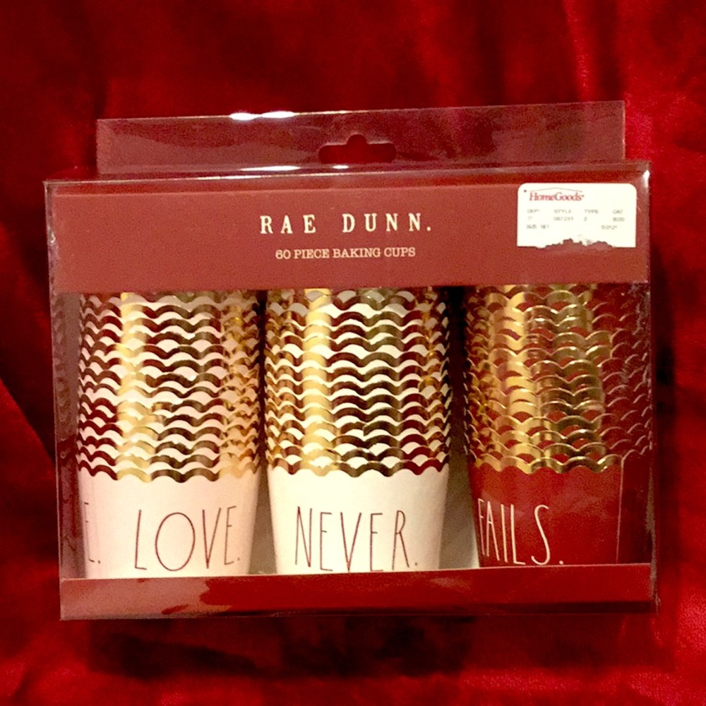 Rae Dunn Baking Cups LOVE NEVER FAILS party bowls